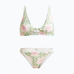 Strój kąpielowy dwuczęściowy damski ROXY Hibiscus Daze Elongated Tri. Zielone bikini damskie Roxy, bez wzorów. Za 249.99 zł.
