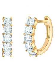 Yokoamii Pozłacane kolczyki-kreole z cyrkoniami rozmiar: onesize. Żółte kolczyki damskie Yokoamii, z cyrkonią, pozłacane. Za 43.99 zł.