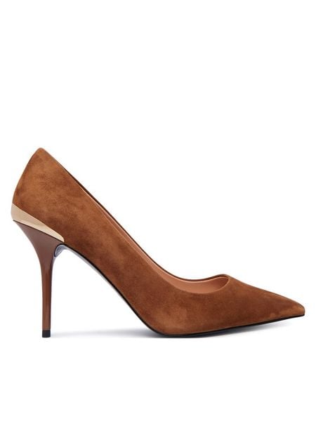 LOVE MOSCHINO Szpilki JA10459G1PJA0210 Brązowy. Brązowe szpilki Love Moschino, bez wzorów, ze skóry, bez obcasa. Za 949.99 zł.