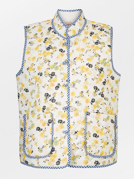 Becksöndergaard Kamizelka "Eloisa" w kolorze biało-żółtym rozmiar: M. Białe kamizelki damskie Becksöndergaard, m, z bawełny. Za 153.34 zł.