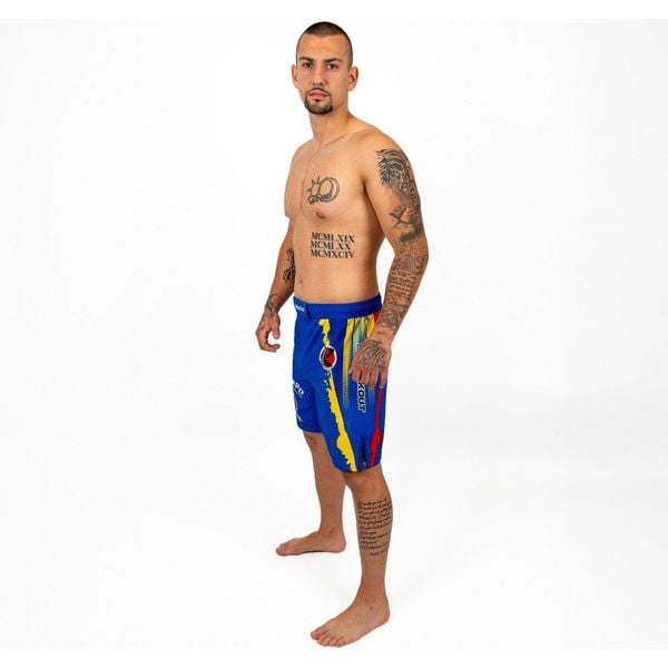 Krótkie mma nokaut Kempo Rumpo Rumunia Children. Niebieskie szorty męskie KNOCKOUT, bez wzorów, sportowe. Za 119.03 zł.