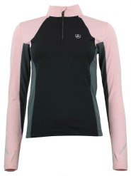 Peak Mountain Koszulka funkcyjna "Aflint" w kolorze jasnoróżowo-czarnym rozmiar: L. Czarne topy sportowe damskie Peak Mountain, l, bez wzorów, bez ramiączek. Za 94.95 zł.