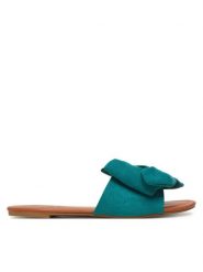 Pieces Klapki 17156846 Zielony. Zielone klapki damskie Pieces, bez wzorów, z materiału, bez obcasa. Za 79.99 zł.