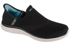 Buty Kobieta Skechers Slipins Virtue Sleek czarny. Czarne buty sportowe na co dzień damskie Skechers, bez wzorów, z materiału. Za 299.99 zł.