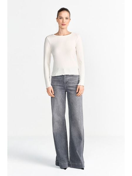 Rich & Royal Koszulka w kolorze kremowym rozmiar: S. Brązowe bluzki damskie Rich & Royal, s, bez wzorów, prążkowane, bez kołnierzyka. Za 118.28 zł.