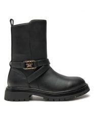 Tommy Hilfiger Botki T3A5-33574-1351 M Czarny. Czarne botki dziewczęce Tommy Hilfiger, bez wzorów, ze skóry, bez ramiączek. Za 269.99 zł.
