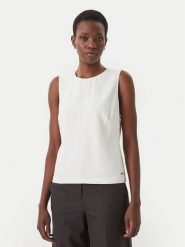 Calvin Klein Top LV044F108G Écru Regular Fit. Białe topy damskie CALVIN KLEIN, bez wzorów, z wiskozy, bez kołnierzyka. Za 489.99 zł.