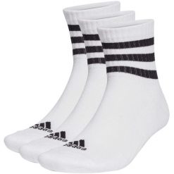 Skarpety adidas 3-Stripes Cushioned Sportswear Mid-Cut Socks 3P. Białe skarpetki męskie Adidas, bez wzorów. Za 49.00 zł.
