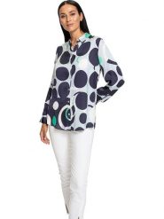 Heine Bluzka w kolorze granatowo-białym rozmiar: 36. Białe bluzki damskie Heine, bez wzorów, bez kołnierzyka, bez ramiączek. Za 74.11 zł.