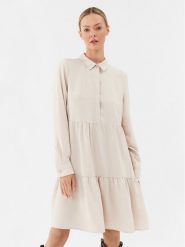 Vero Moda Sukienka codzienna Inge 10293730 Beżowy Regular Fit. Brązowe sukienki damskie Vero Moda, na co dzień, l, bez wzorów, z syntetyku, bez kołnierzyka, bez ramiączek, proste. Za 119.99 zł.