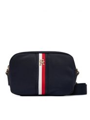 Tommy Hilfiger Torebka Popette Camera Bag Corp AW0AW19023 Granatowy. Niebieskie torebki klasyczne damskie Tommy Hilfiger, bez wzorów, z materiału, bez dodatków. Za 369.99 zł.