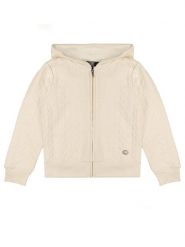 Bluza dziewczęca Leone 1947 Apparel z kapturem i zamkiem z dzianiny z koronką. Białe bluzy z kapturem damskie LEONE 1947 APPAREL, z bawełny. Za 248.39 zł.