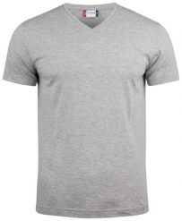 Clique Basic-T V-neck T-shirt z dekoltem V z bawełny – grey melange. Szare t-shirty damskie CLIQUE, xl, bez wzorów, z bawełny, bez kołnierzyka. Za 84.38 zł.