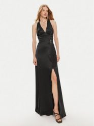 Fracomina Sukienka wieczorowa FQ24SD3024W45101 Czarny Slim Fit. Czarne sukienki damskie Fracomina, xl, bez wzorów, z wiskozy, wizytowe, bez kołnierzyka, bez ramiączek. Za 1,129.00 zł.