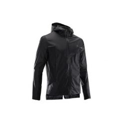 Kurtka przeciwdeszczowa do biegania męska RUN RAIN BREATH czarna. Czarne kurtki treningowe męskie KALENJI, m, bez wzorów, z elastanu, do biegania. Za 99.99 zł.
