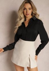 Czarna Koszula Ozdobiona Subtelną Koronką Anelima. Czarne koszule damskie Renee, l, bez wzorów, z jeansu, eleganckie, bez kołnierzyka, bez ramiączek. Za 69.99 zł.