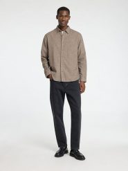 SELECTED HOMME Koszula w kolorze szarobrązowym rozmiar: XXL. Brązowe koszule męskie Selected Homme, xxl, bez wzorów, z bawełny, bez kołnierzyka, bez ramiączek. Za 83.42 zł.