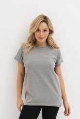 T-SHIRT LILY SZARY L - Flawless. Szare t-shirty damskie Flawless, l, bez wzorów, z bawełny, bez kołnierzyka. Za 45.00 zł.