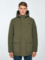 BIG STAR Kurtka zimowa w kolorze khaki rozmiar: M. Brązowe kurtki męskie Big Star, na zimę, m, bez wzorów, retro, bez kaptura. Za 299.99 zł.