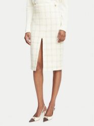 Elisabetta Franchi Spódnica ołówkowa GO-232-67E2-V440 Kremowy Slim Fit. Białe spódniczki damskie Elisabetta Franchi, bez wzorów, z wełny, ołówkowe. Za 1,879.00 zł.