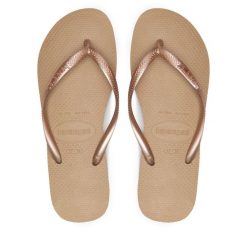 Japonki Havaianas. Żółte klapki damskie Havaianas, bez wzorów, bez obcasa. Za 79.99 zł.