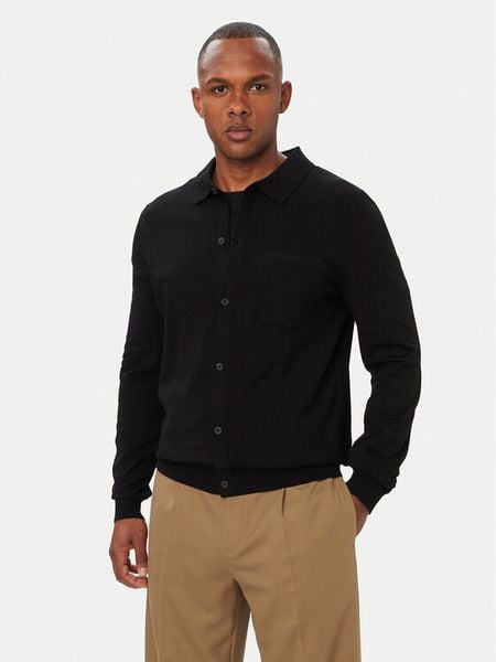 HUGO Kardigan San Jordan 50553663 Czarny Regular Fit. Czarne kardigany męskie Hugo, l, bez wzorów, z wiskozy, bez kołnierzyka. Za 679.99 zł.