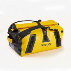 Torba podróżna żeglarska Tribord Sailing 60 l szczelna. Brązowe torby podróżne damskie Decathlon, bez wzorów, z materiału. Za 299.99 zł.