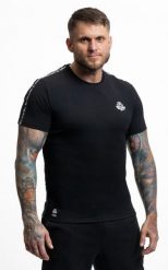 T-Shirt bawełniany Premium z lampasami DBX Bushido. Czarne t-shirty męskie DBX BUSHIDO, l, bez wzorów, z bawełny, bez kołnierzyka. Za 109.99 zł.