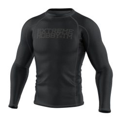 Koszulka sportowa męska Rashguard do MMA EXTREME HOBBY TRACE. Czarne bielizna termoaktywna męska EXTREME HOBBY, l, bez wzorów, z bawełny. Za 209.00 zł.