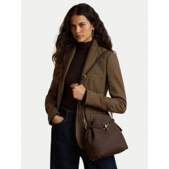 Torebka LAUREN RALPH LAUREN. Brązowe torebki klasyczne damskie Lauren Ralph Lauren, bez wzorów, bez dodatków. Za 1,899.00 zł.