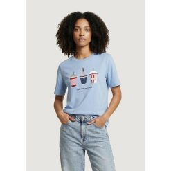 Koszulka crop top Kobieta ONLY Onlburst Life S/S Popcorn Top Box Jrs. Niebieskie bluzki damskie Only, s, bez wzorów, z bawełny, bez kołnierzyka, bez ramiączek. W wyprzedaży za 146.35 zł.