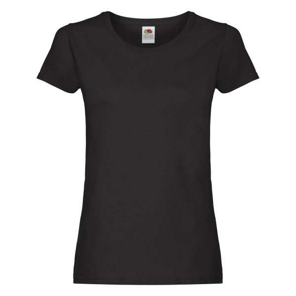 Oryginalna Koszulka Damska. Czarne bluzki damskie Fruit of the Loom, m, bez wzorów, sportowe, bez kołnierzyka, bez ramiączek. Za 27.99 zł.