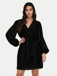 JDY Sukienka koktajlowa Roxy 15335628 Czarny Regular Fit. Czarne sukienki damskie JDY, xs, bez wzorów, z syntetyku, wizytowe, bez kołnierzyka, bez ramiączek. Za 109.99 zł.