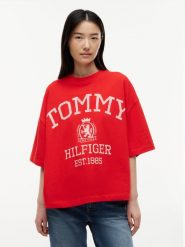 Tommy Hilfiger Koszulka Kobiety Bawełna czerwony|wielokolorowy, M. Czerwone t-shirty damskie Tommy Hilfiger, m, bez wzorów, z bawełny, bez kołnierzyka. Za 249.95 zł.