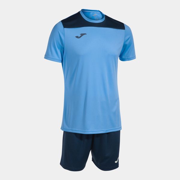 Zestaw sportowy Joma Phoenix II 3XS - Jasnoniebieski i granatowy oddychający. Niebieskie szorty męskie Joma, l, z materiału, do biegania. Za 115.25 zł.