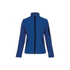 Kurtka damska Kariban Softshell. Niebieskie kurtki softshell damskie KARIBAN, m, bez wzorów, z elastanu, bez kaptura. Za 246.00 zł.