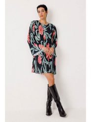 SKFK Sukienka "Dima" w kolorze czarno-zielono-czerwonym rozmiar: 42. Czarne sukienki damskie SKFK, bez wzorów, bez kołnierzyka, bez ramiączek, mini. Za 304.99 zł.