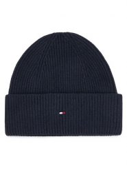 Tommy Hilfiger Czapka Flag AW0AW19102 Granatowy. Niebieskie czapki zimowe damskie Tommy Hilfiger, z bawełny. Za 189.99 zł.
