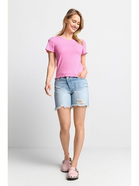 Rich & Royal Koszulka w kolorze jasnoróżowym rozmiar: XS. Różowe bluzki damskie Rich & Royal, xs, bez wzorów, bez kołnierzyka, bez ramiączek. Za 78.47 zł.