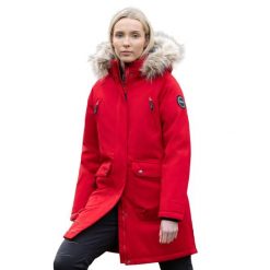 Kurtka Puchowa Damska Dana. Czerwone kurtki damskie Trespass, m, bez wzorów, z dzianiny, z kapturem. Za 720.99 zł.