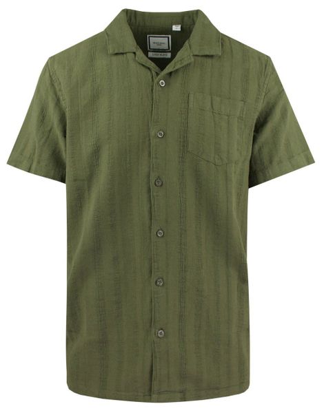 Letnia Koszula Weekendowa z Lnem - Brave Soul - Khaki. Zielone koszule męskie Brave Soul, na lato, l, bez wzorów, z bawełny, bez kołnierzyka, bez ramiączek. Za 129.00 zł.
