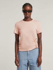 G-Star Koszulka w kolorze jasnoróżowym rozmiar: L. Różowe bluzki damskie G-Star, l, bez wzorów, z bawełny, retro, bez kołnierzyka, bez ramiączek. Za 78.99 zł.