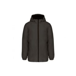 Recykowana parka z kapturem Kariban. Szare parki męskie KARIBAN, na zimę, l, z aplikacjami, z materiału. Za 247.00 zł.