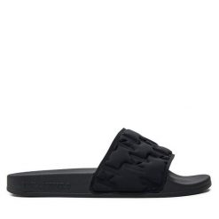 Klapki KARL LAGERFELD. Czarne klapki damskie Karl Lagerfeld, bez wzorów, bez obcasa. Za 279.99 zł.