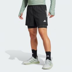 Szorty Own the Run CLIMACOOL 2-in-1. Czarne szorty męskie Adidas, do biegania. Za 189.99 zł.