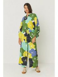 SKFK Bluzka "Doltza" w kolorze granatowo-zielono-żółtym rozmiar: M. Zielone bluzki damskie SKFK, m, bez wzorów, z wiskozy, bez kołnierzyka, bez ramiączek. Za 217.99 zł.