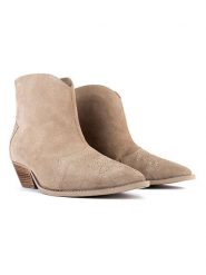 Loft37 Skórzane kowbojki "Capital City" w kolorze beżowym rozmiar: 40. Brązowe botki damskie loft37, bez obcasa, bez zapięcia. Za 382.99 zł.