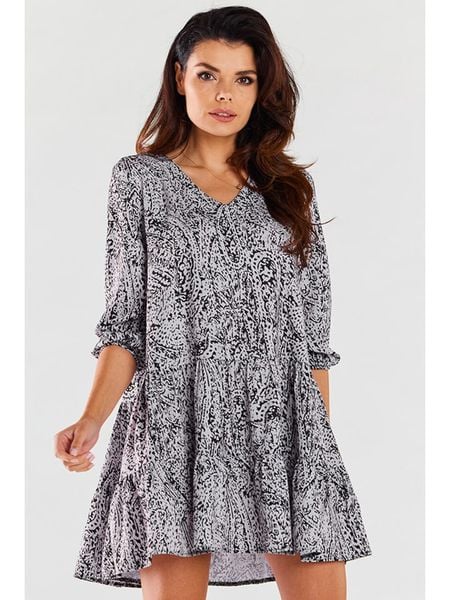 Awama Sukienka w kolorze biało-czarnym rozmiar: L/XL. Białe sukienki damskie Awama, l, bez wzorów, bez kołnierzyka, bez ramiączek, mini. Za 110.04 zł.