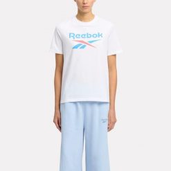 Koszulka damska Reebok Gym & Pilates. Bluzki damskie Reebok, l, bez wzorów, z bawełny, bez ramiączek. W wyprzedaży za 89.99 zł.