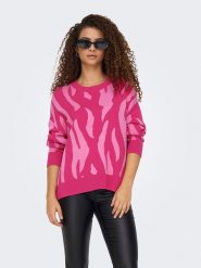 ONLY Sweter w kolorze różowym rozmiar: M. Różowe swetry klasyczne damskie Only, m, bez kołnierzyka. Za 109.78 zł.